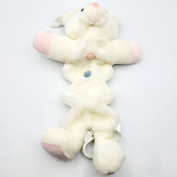 Vintage 1999 Snuggle Toy Cream and Pastel Pink Bear Plush Musical Crib Pull Toy - Picture 2 of 9